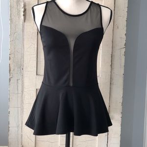 Ambiance Black and Mesh Top